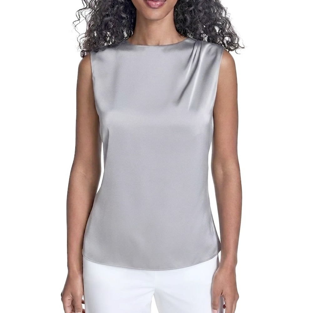 Calvin Klein Women's Solid Sleeveless Crewneck Top Size Medium